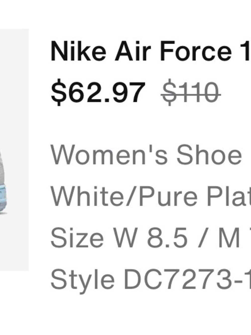 Nike Air Force 1 Women's Sneakers White with Light Blue Accents
